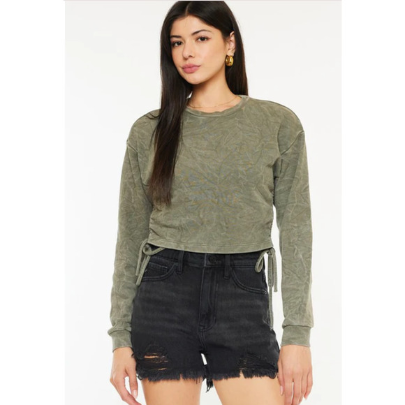 KanCan Ivanna Women's Size 7/27 Ultra High Rise Mom Shorts Dark Gray NWT - Picture 5 of 8